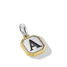 Load image into Gallery viewer, A Initial Amulet in Sterling Silver with 14K Yellow Gold, 17mm
