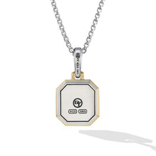 Load image into Gallery viewer, M Initial Amulet in Sterling Silver with 14K Yellow Gold, 17mm
