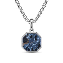 Load image into Gallery viewer, Faceted Stone Amulet in Sterling Silver with Pietersite, 16mm
