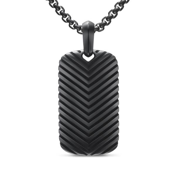 Chevron Tag in Black Titanium, 34mm