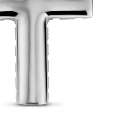 Load image into Gallery viewer, Chevron Cross Pendant in Sterling Silver with Black Diamonds, 36mm
