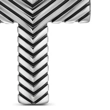 Load image into Gallery viewer, Chevron Cross Pendant in Sterling Silver, 36mm
