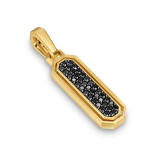 Load image into Gallery viewer, Streamline Inlay Amulet in 18K Yellow Gold with Black Onyx and Black Diamonds, 30.7mm
