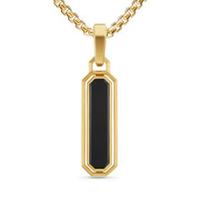 Load image into Gallery viewer, Streamline Inlay Amulet in 18K Yellow Gold with Black Onyx and Black Diamonds, 30.7mm
