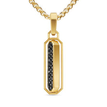 Load image into Gallery viewer, Streamline Inlay Amulet in 18K Yellow Gold with Black Onyx and Black Diamonds, 30.7mm
