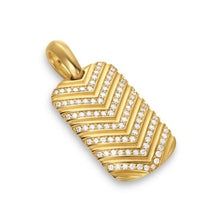 Load image into Gallery viewer, Chevron Tag in 18K Yellow Gold with Diamonds, 27mm
