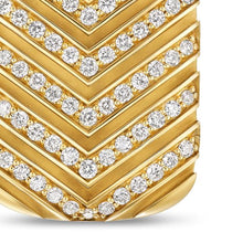 Load image into Gallery viewer, Chevron Tag in 18K Yellow Gold with Diamonds, 27mm
