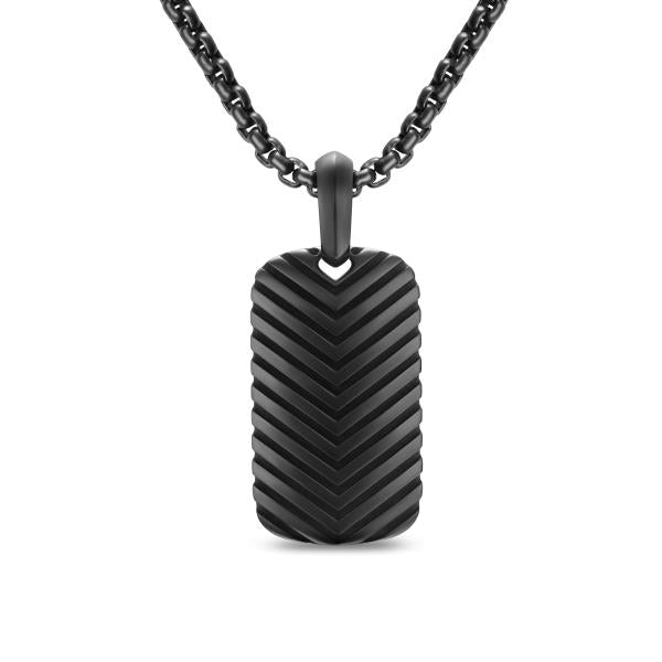 Chevron Tag in Black Titanium, 27mm