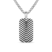 Load image into Gallery viewer, Chevron Tag in Sterling Silver, 27mm
