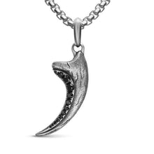 Load image into Gallery viewer, Raptor Claw Amulet in Sterling Silver with Black Diamonds, 36.2mm

