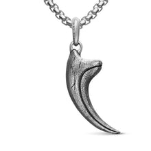 Load image into Gallery viewer, Raptor Claw Amulet in Sterling Silver with Black Diamonds, 36.2mm
