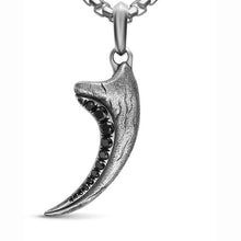 Load image into Gallery viewer, Raptor Claw Amulet in Sterling Silver with Black Diamonds, 36.2mm
