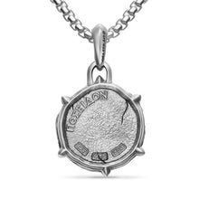 Load image into Gallery viewer, Poseidon Amulet in Sterling Silver with 18K Yellow Gold, 26.4mm
