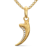 Load image into Gallery viewer, Raptor Claw Amulet in 18K Yellow Gold with Diamonds, 27.3mm
