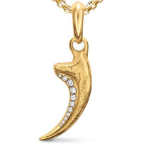 Load image into Gallery viewer, Raptor Claw Amulet in 18K Yellow Gold with Diamonds, 27.3mm
