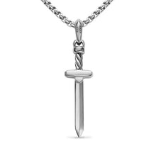 Load image into Gallery viewer, Pave Sword Amulet in Sterling Silver with Black Diamonds, 41.3mm
