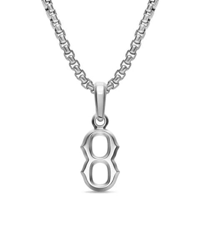 8uede Eight Necklace L / Silver Number Eight Amulet in Sterling