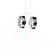 Royal Collection 18K White Gold Sapphire & Diamond Earrings