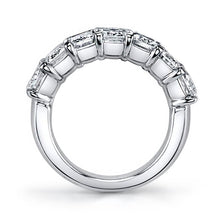 Load image into Gallery viewer, Royal Collection Platinum 3.26 CTW 7-Stone Emerald Cut Diamond Buttercup Band
