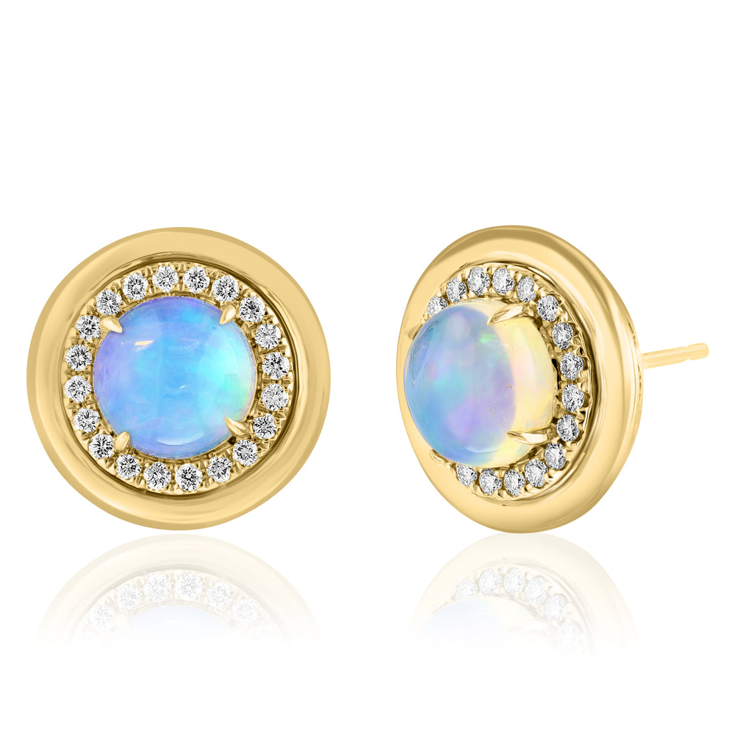 David Kord 14K Yellow Gold Opal Earings