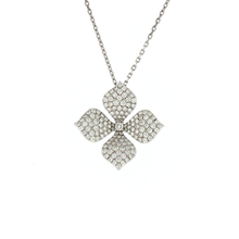 Load image into Gallery viewer, Royal Collection 18K White Gold Diamond Flower Chain Necklace
