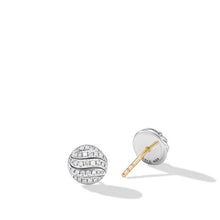 Load image into Gallery viewer, Sculpted Cable Stud Earrings in Sterling Silver with Diamonds
