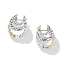 Load image into Gallery viewer, DY Mercer Multi Hoop Earrings in Sterling Silver with 18K Yellow Gold and Pave Diamonds
