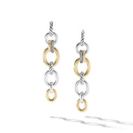 DY Mercer Linked Drop Earrings in Sterling Silver with 18K Yellow Gold and Pave Diamonds