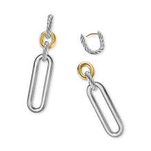 Load image into Gallery viewer, Lexington Double Link Drop Earrings in Sterling Silver with 18K Yellow Gold, 54mm

