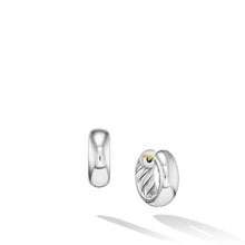 Load image into Gallery viewer, Sculpted Cable Micro Smooth Hoop Earrings in Sterling Silver
