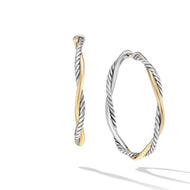 Petite Infinity Hoop Earrings in Sterling Silver with 14K Yellow Gold