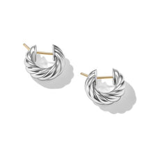 Load image into Gallery viewer, Sculpted Cable Hoop Earrings in Sterling Silver
