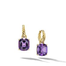 Load image into Gallery viewer, Marbella Drop Earrings in 18K Yellow Gold with Amethyst, 25mm
