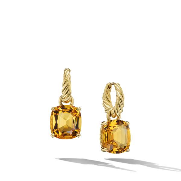 Marbella Drop Earrings in 18K Yellow Gold with Citrine, 25mm