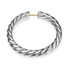 Load image into Gallery viewer, Sculpted Cable Hoop Earrings in Sterling Silver, 38mm
