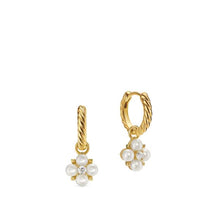 Load image into Gallery viewer, Petite Modern Renaissance Pearl Drop Earrings in 18K Yellow Gold with Diamonds, 18mm
