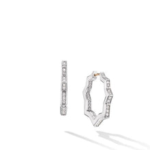 Load image into Gallery viewer, Zig Zag Stax Hoop Earrings in Sterling Silver with Diamonds, 22.8mm
