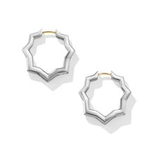 Load image into Gallery viewer, Zig Zag Stax Hoop Earrings in Sterling Silver with Diamonds, 22.8mm
