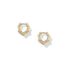 Load image into Gallery viewer, Zig Zag Stax Huggie Hoop Earrings in 18K Yellow Gold with Diamonds, 13mm
