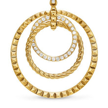 Load image into Gallery viewer, Crossover Trio Drop Earrings in 18K Yellow Gold with Diamonds, 35mm

