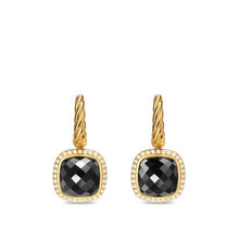 Load image into Gallery viewer, Albion Drop Earrings in 18K Yellow Gold with Black Onyx and Diamonds, 10mm
