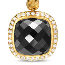 Load image into Gallery viewer, Albion Drop Earrings in 18K Yellow Gold with Black Onyx and Diamonds, 10mm
