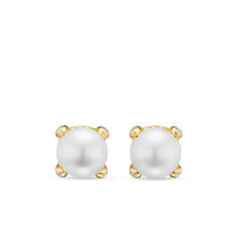 Load image into Gallery viewer, Pearl Classics Stud Earrings in 18K Yellow Gold and Diamonds, 6.6mm
