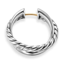 Load image into Gallery viewer, Crossover Hoop Earrings in Sterling Silver, 22.3mm
