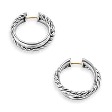 Load image into Gallery viewer, Crossover Hoop Earrings in Sterling Silver, 22.3mm
