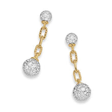 Load image into Gallery viewer, DY Madison Pave Bead Drop Earrings in 18K Yellow Gold with Diamonds, 33mm
