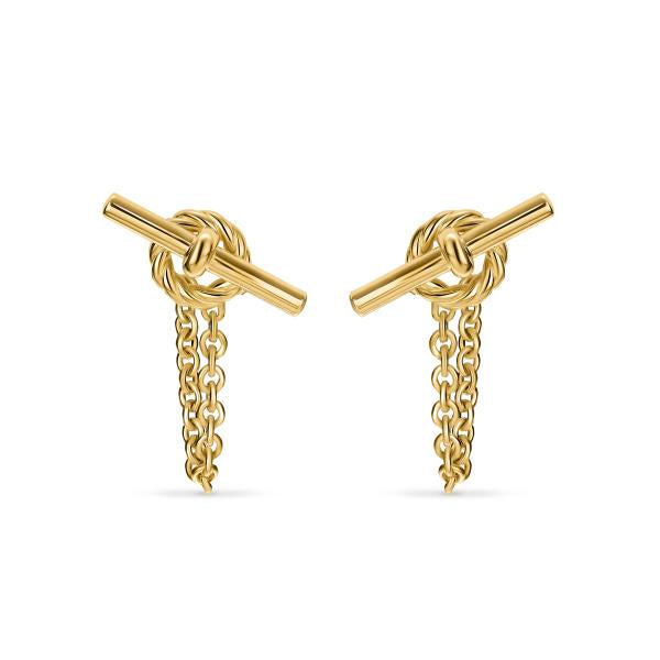 DY Mercer Petite Toggle Chain Stud Earrings in 18K Yellow Gold, 38.2mm