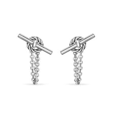 Load image into Gallery viewer, DY Mercer Petite Toggle Chain Stud Earrings in Sterling Silver, 38.2mm
