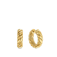 Load image into Gallery viewer, Sculpted Cable Hoop Earrings in 18K Yellow Gold, 18.6mm
