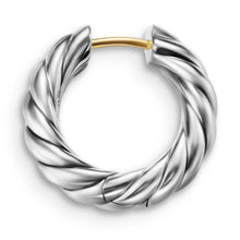 Load image into Gallery viewer, Sculpted Cable Hoop Earrings in Sterling Silver, 18.6mm
